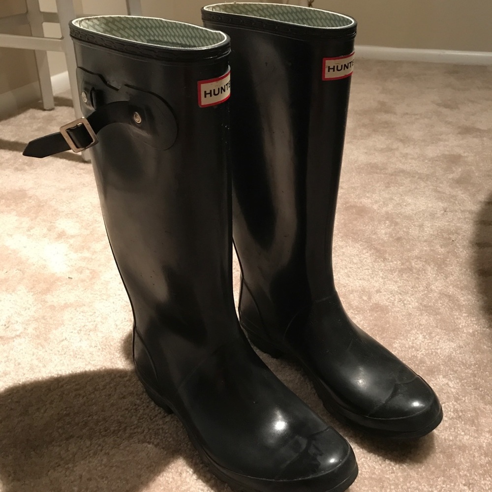 Tall Black Hunter Rain Boots
